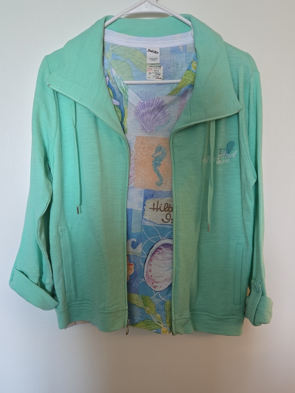 Hilto Head Women’s Mint Green Zip-Up Hooded Jacket